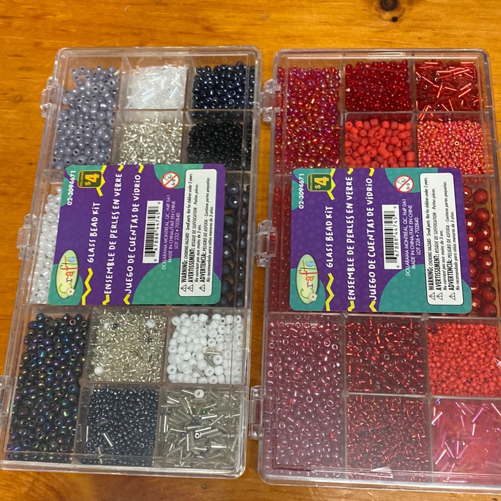 Bead bundle with empty organizer case, beads